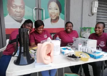 Dr Grace Ayensu-Danquah's team screening patients