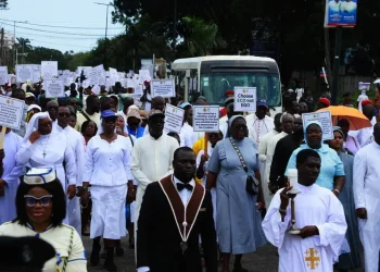 Photos: Roman Catholics in Accra hold peaceful prayer walk against galamsey